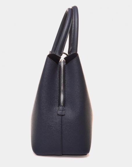 Blue handbag with loving strap