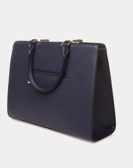 Blue tote handbag