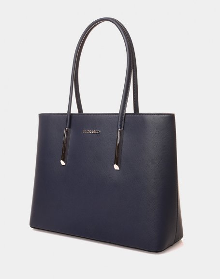 Blue tote handbag