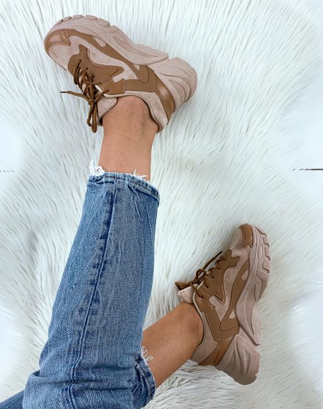 Brown chunky sole sneakers