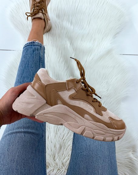 Brown chunky sole sneakers