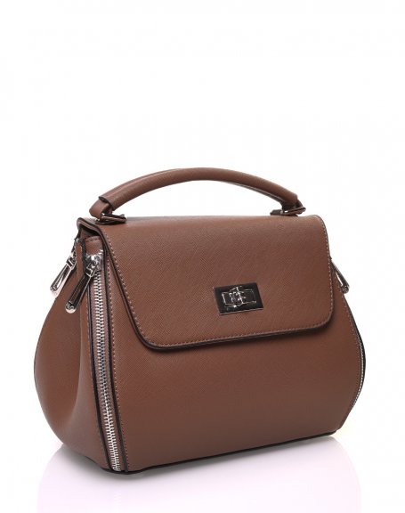 Brown small hanse handbag with twist lock