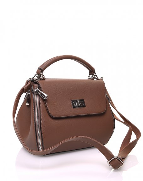 Brown small hanse handbag with twist lock