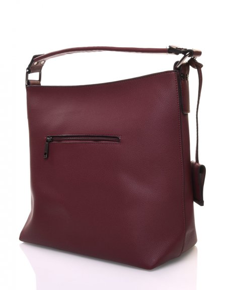 Burgundy studded handbag