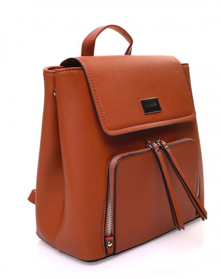 Camel backpack adjustable with flap press studs