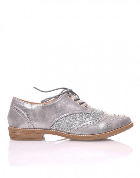 Classic bi-gray derby shoes