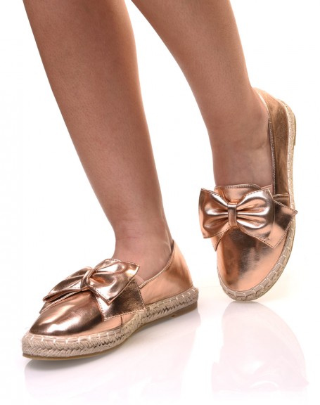 Copper espadrilles with bow