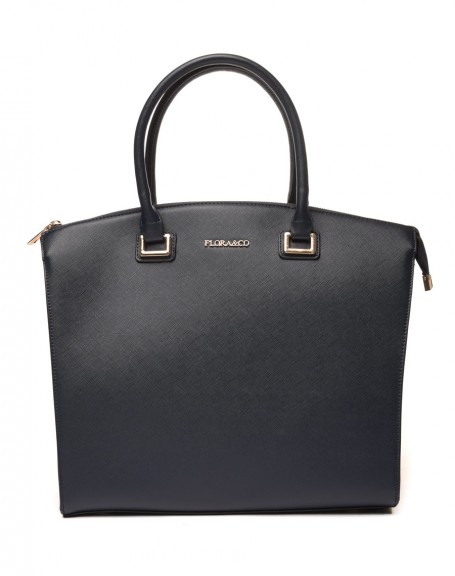 Dark blue rounded top tote bag