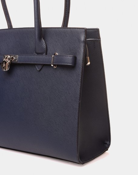 Elegant blue tote handbag