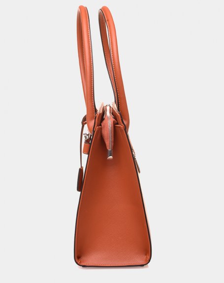 Elegant camel tote handbag