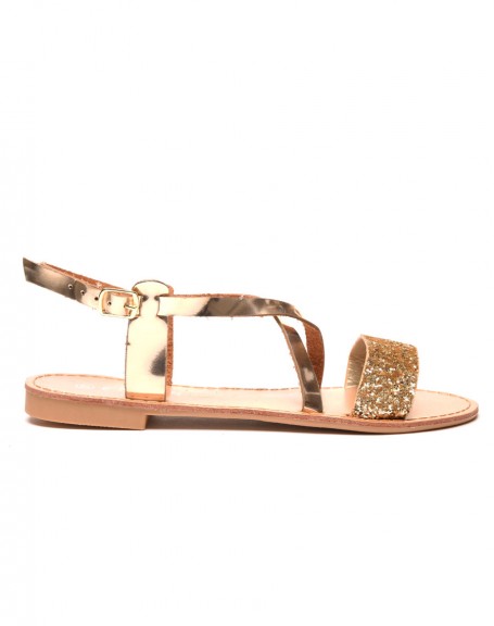 Glitter golden sandals
