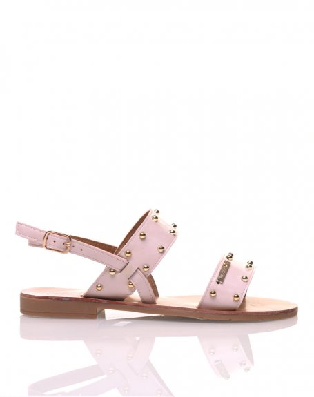 Gold studded pink sandals