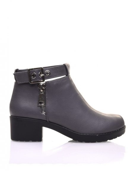 Gray ankle boots