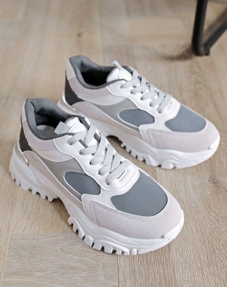 Gray chunky platform sneakers