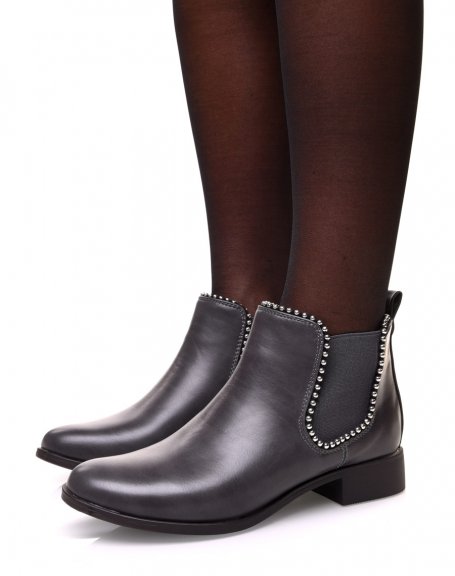 Gray pearl Chelsea boots