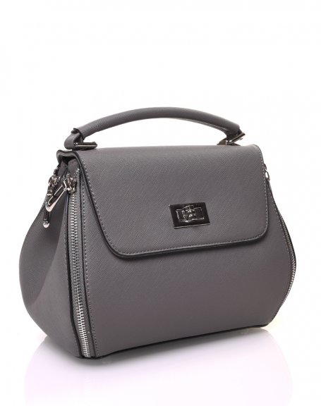 Gray small hanse handbag with twist lock