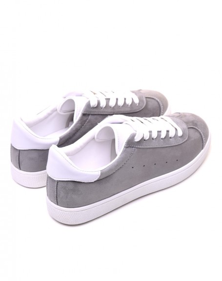 Gray suedette sneakers