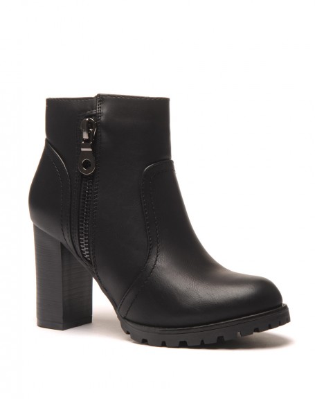High black heeled ankle boots