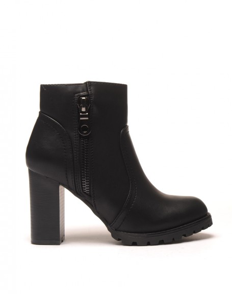 High black heeled ankle boots