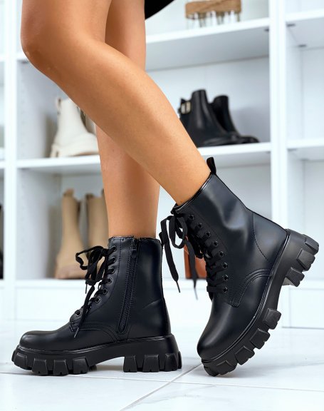 High black ranger style ankle boots