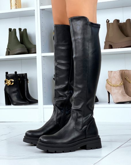 High black riding style boots