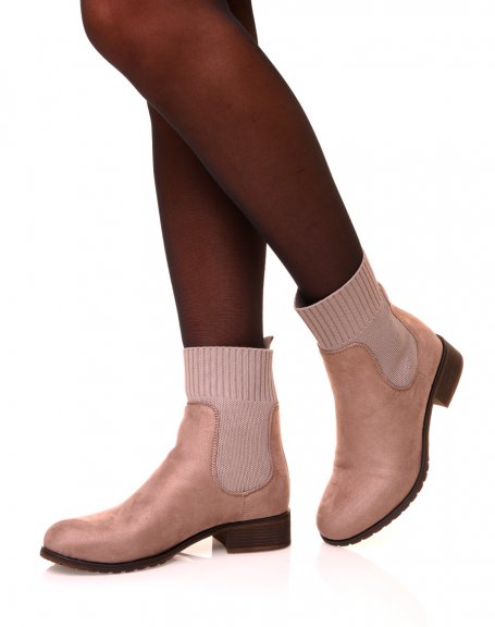 High taupe ankle boots