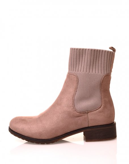 High taupe ankle boots