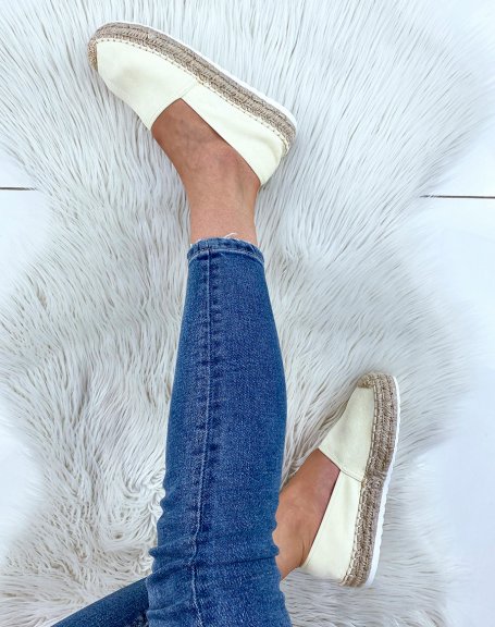 Jute and pastel yellow suede espadrilles