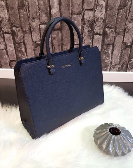 Large blue handbag
