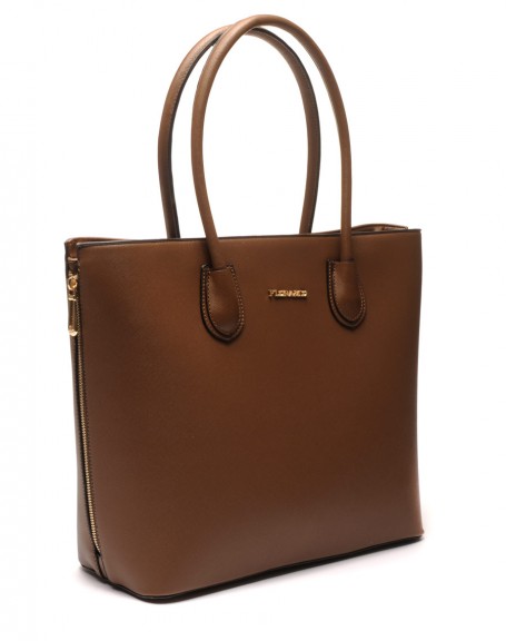 Large dark taupe handbag Flora & Co