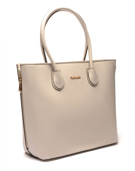 Large light gray handbag Flora & Co