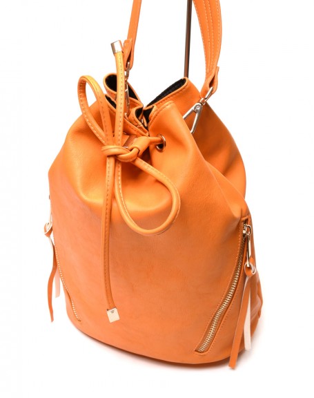Large orange yellow purse bag