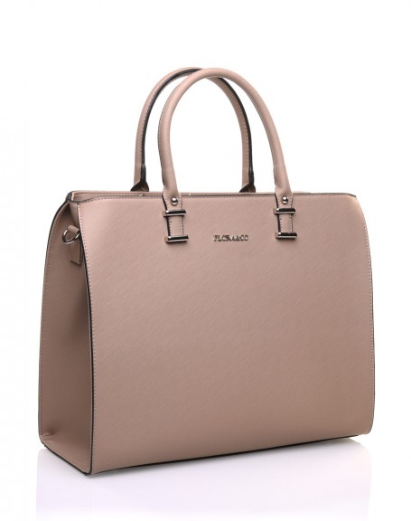 Large taupe handbag