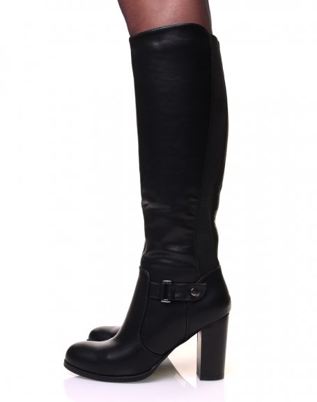Leather-look heeled boots