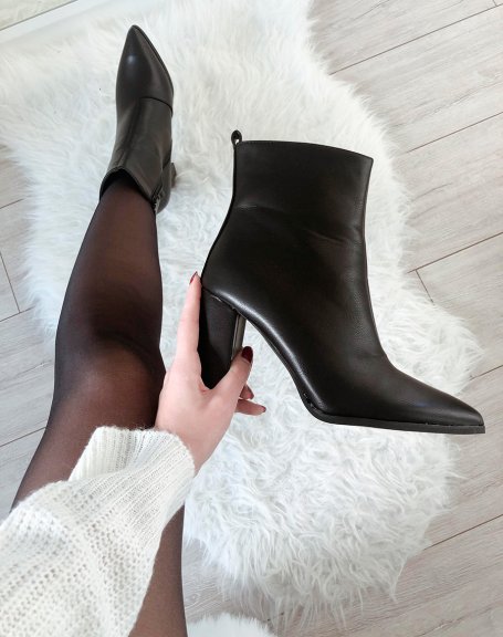 Leather-tipped ankle boots