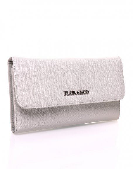 Light gray grained-effect wallet