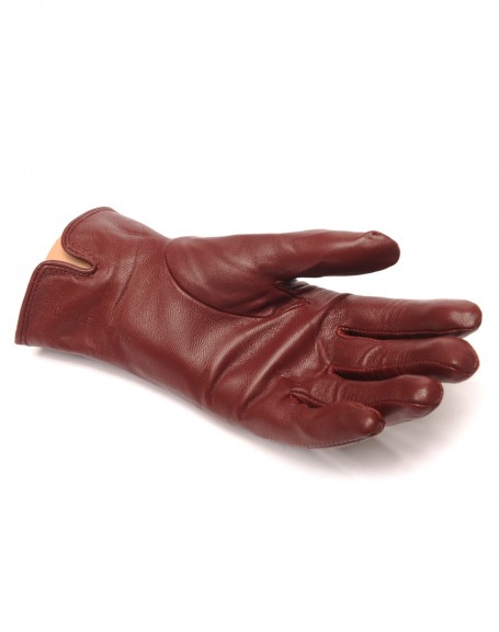 LuluCastagnette quilted burgundy leather gloves
