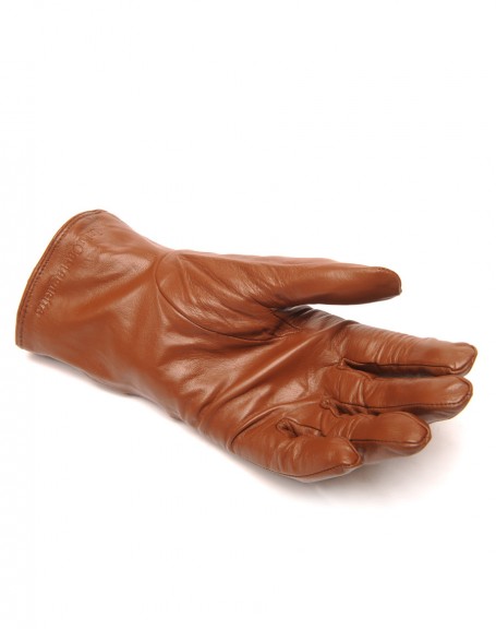 LuluCastagnette studded taupe leather gloves