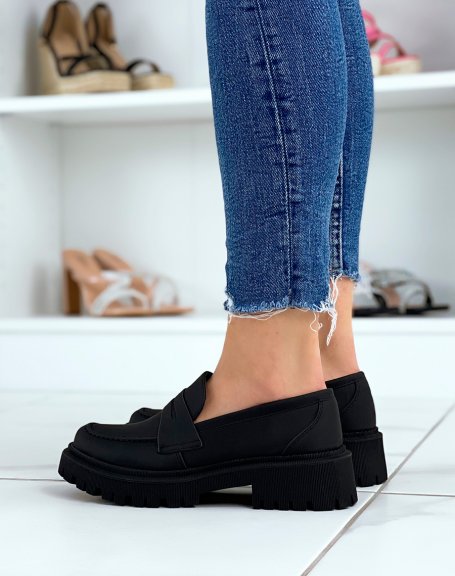Matte black loafers