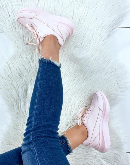 Matte pink chunky sole sneakers