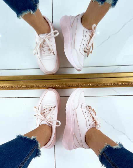 Matte pink chunky sole sneakers