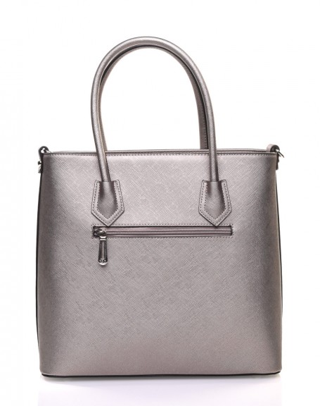 Medium taupe metallic handbag