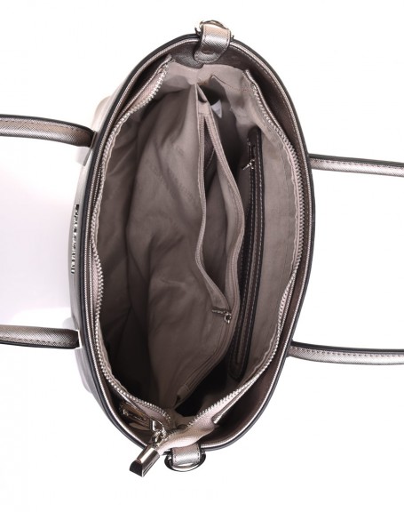 Medium taupe metallic handbag