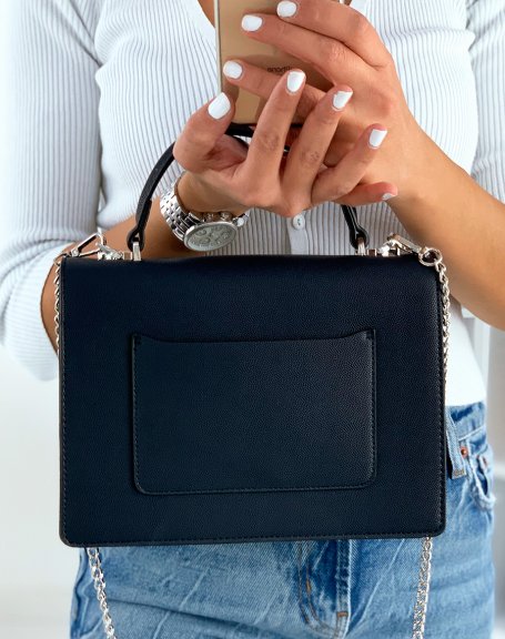 Midnight blue satchel style handbag