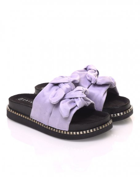 Mules with purple bow