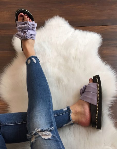 Mules with purple bow