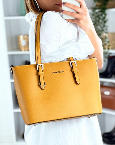 Mustard faux leather handbag