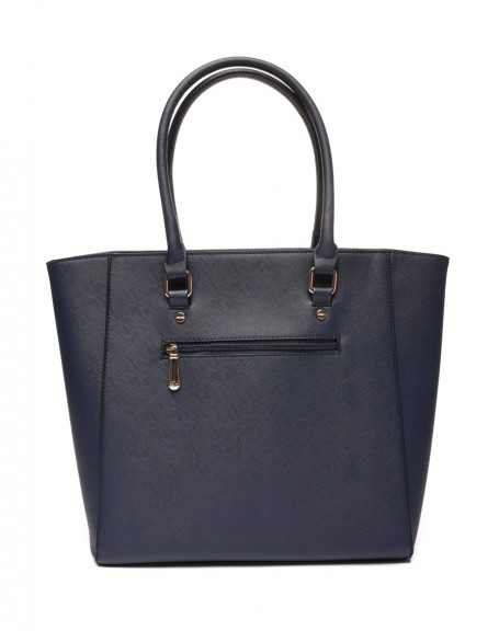 Navy blue handbag with handle details