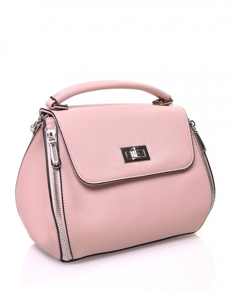 Pale pink petite hanse handbag with twist lock