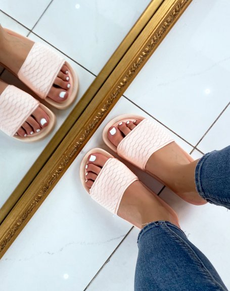 Pale pink snake effect mules